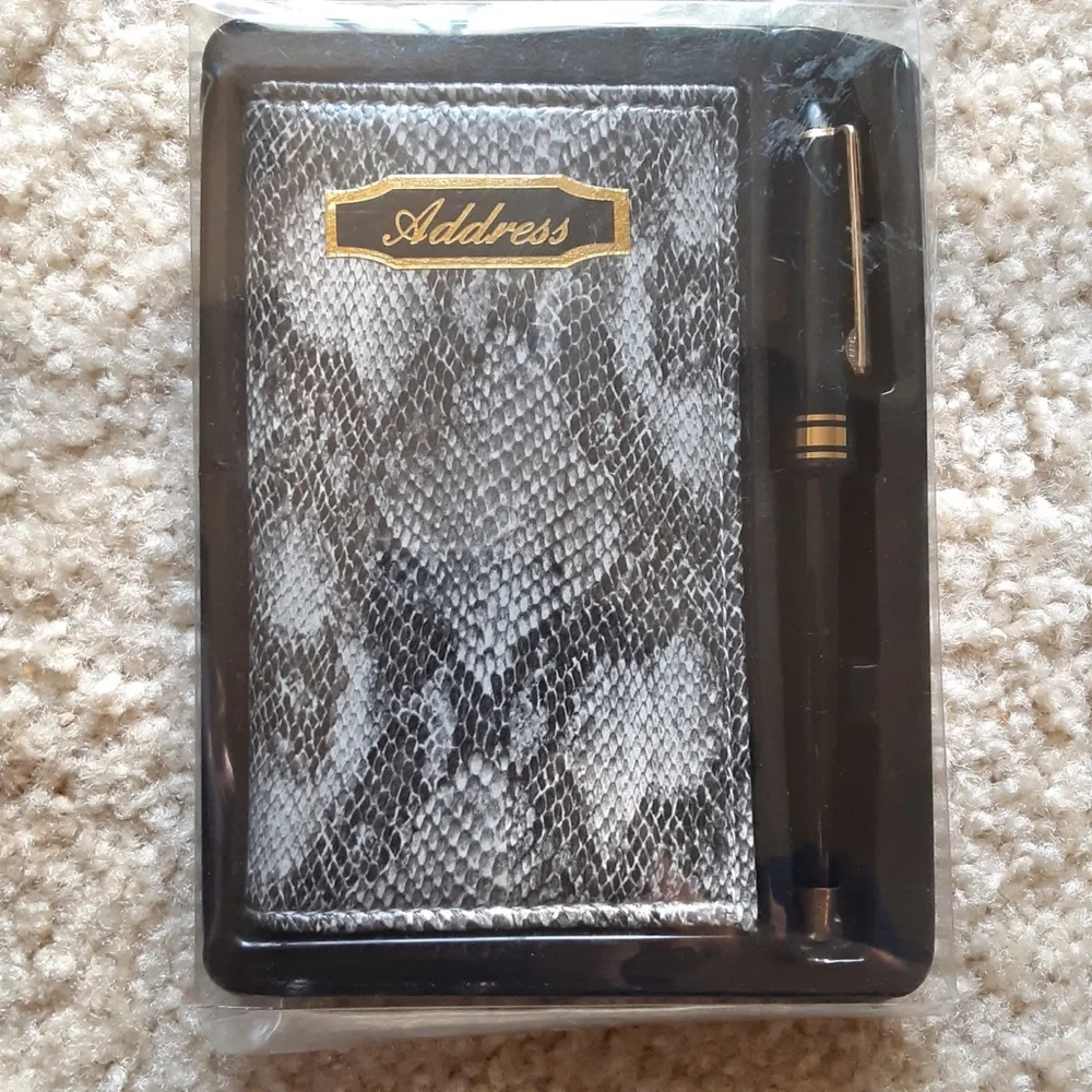 dolgencorp python address book black with pen gold accent office